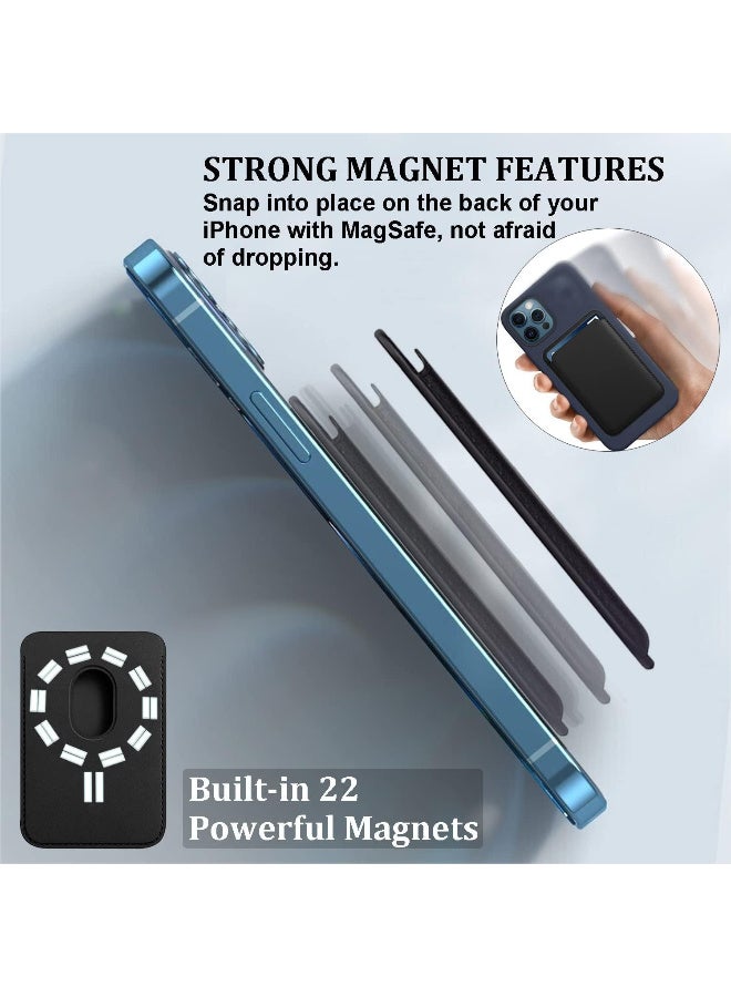 Ecosystem Offical Tecwoven Magnetic Wallet Compatible with MagSafe for iPhone 17 16 15 14 13 12 Pro Max Plus Model, None-Cutout Mag 3 Safe Card Holder Stick on for Apple Cell Phone (Navy Blue) - Image 5